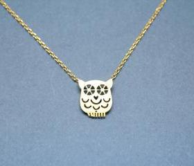 cute Owl necklace in gold
