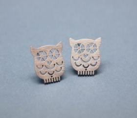 unique Owl earrings in silver
