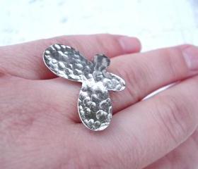 Silver Butterfly Ring, Jewelry for her, Adjustable, Silver Plated