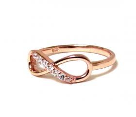 Infinity Ring-Rose Gold Over Sterling Silver Ring With Cubic Zirconia Size 6