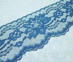 1 yard of 3 inch Navy Blue, Dark Blue chantilly lace trim for bridal, baby, wedding, couture, costume, holiday by MarlenesAttic - Item N7