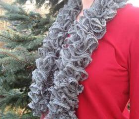 Classy Gray Ruffle Sashay Scarf