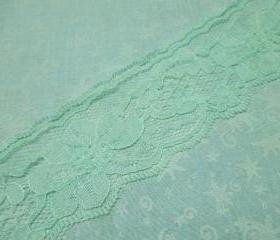 1 yard of 2 inch Mint Green Chantilly lace trim for spring, easter, wedding, bridal, baby, lingerie by MarlenesAttic - Item N8