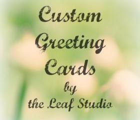 Custom Handmade Greeting Card (Blank Inside) by The Leaf Studio. FREE shipping.