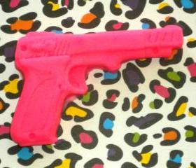 Soap - Gun Soap - Pomegranate scented - Pink Gun Soap - Hot Pink Soap - Pink Gun - Party Favors