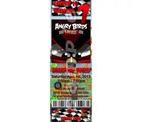 Angry Birds Heikki Ticket Style Personalized Party Invitations