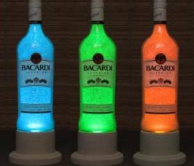 Bacardi Rum Color Changing Bottle Lamp/Bar Light/ LED Remote Controlled Eco Friendly LED -Bodacious Bottles-arkle-Bodacious Bottles-