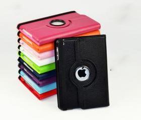 360 Degree Rotary Leather Case with Elastic Strap for iPad Mini