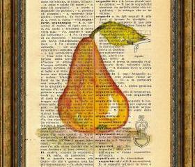 ORIGINAL Print of a my painting on a page original of Italian dictionary of 1938
