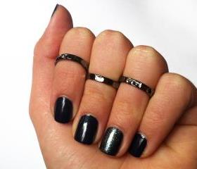 Black Knuckle Rings - Black Pinky Rings