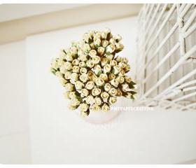 Mulberry paper tiny Rose Buds flower / pack 