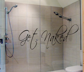 Bathroom Decor Wall Decal Get Naked Bath Room Art Wall Sticker Vinyl Sign Words