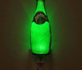 11oz Perrier Jumbo Night Light /Accent Lamp- VIDEO DEMO-11 yr. Eco LED 'Diamond Like' Glass Crystal Coating on interior