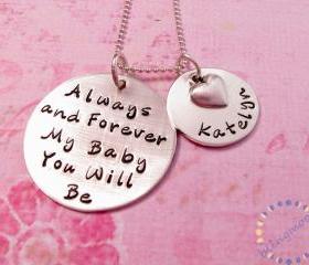 Mother Daughter Necklace: Hand Stamped Necklace, Mother & Daughter Jewelry, Personalized Jewelry, Mommy Necklace
