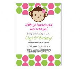 Mod Monkey Birthday Invitation
