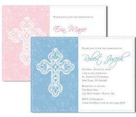 Girl or Boy Custom Christening Baptism Themed Invitation 