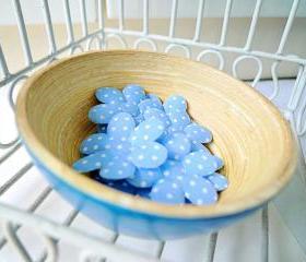 Polka dot blue flower felt / pack 