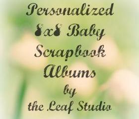 Custom 8x8 Baby Scrapbook Album (20 pages) by The Leaf Studio. FREE shipping.