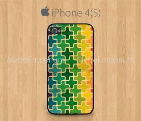 iPhone 4 Case, iPhone 4S Case Black, Leopard Print Colorful Pattern