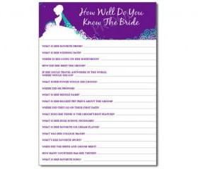 How Well Do You Know The Bride Shower Game Personalized Cards PDF