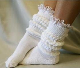 Cuddle Bunny sock / super -duper -thick - cuddly - cottony - slouchy sock. Great for working out or lounging around - Catherine Cole StudioFrom CatherineColeStudio
