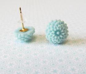 Blue Flower Stud Earrings