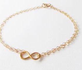 Mini Infinity Bracelet, 14kt Gold Filled Bracelet, Gift for Her