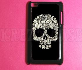 iPod Touch 4 Case ,Flower Skull Ipod 4G Touch Case, 4th Gen Ipod Touch Cases