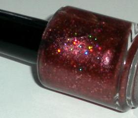 Nail Polish - STRAWBERRY DAIQUIRI - Hand Blended Glitter Nail Polish - Nail Lacquer - 0.5 oz Full Sized Bottle
