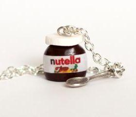 Nutella necklace kawaii chocolate miniature Polymer clay sweet dessert