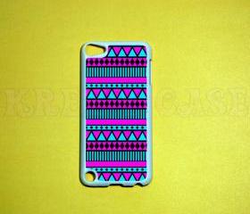 iPod Touch 5 Case, Pink and turquoise Aztec Pattern iPod touch 5 Cases, iPod touch 5G Cover,Case for iPod touch 5