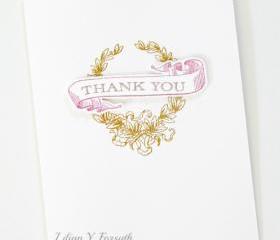 Set of 4 Thank You Cards (Blank Inside) by The Leaf Studio. FREE shipping. Made to Order.
