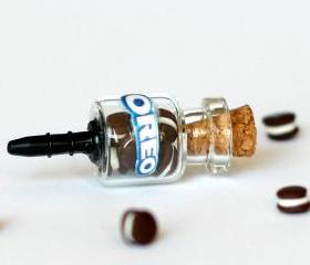 Oreo bottle miniature - Anti dust plug for phone - kawaii Polymer clay