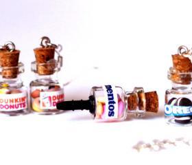Set of 3 pieces - Mix and match bottle earrings,necklace ,dust plug