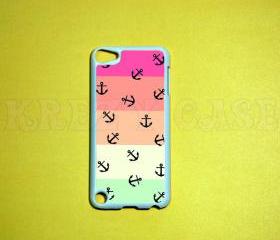 iPod Touch 5 Case, Anchor with colorful stripe iPod touch 5 Cases, iPod touch 5G Cover,Case for iPod touch 5