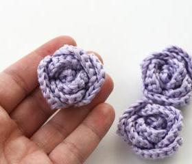 Lilac crochet roses