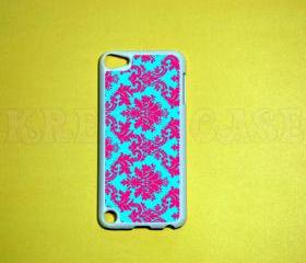 iPod Touch 5 Case,Damask pink and turquoise pattern iPod touch 5 Case, iPod touch 5G Cover,Case for iPod touch 5
