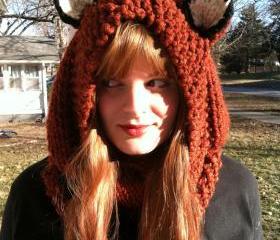 Foxy Hooded Cowl Soft Warm Women