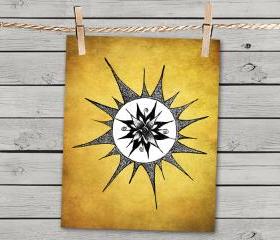Poster Print 8x10 - Yellow Sun Flower - of Fine Art Illustration for Your Wall Decor