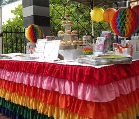 Rainbow Ruffle Tablecloth