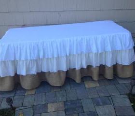 Burlap Ruffle Tablecloth