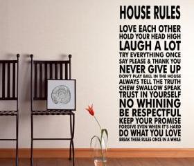 House Rules Vinyl Wall Decal Sticker We Do Art Vinyl Poster Print Sign for Living Dining Room Decals
