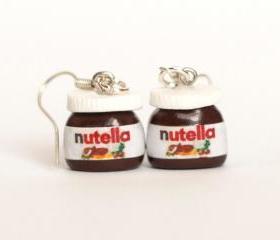 Nutella earrings kawaii chocolate miniature Polymer clay dangle