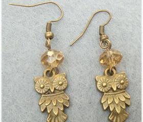 Owl Crystal Earrings