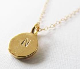 Personalized Initial Necklace, Monogram Necklace14kt Gold Filled Necklace Gift for Her