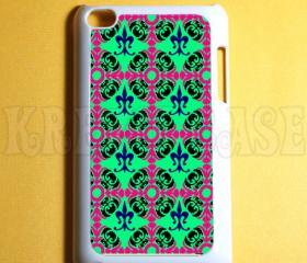 Ipod Touch 4 Case - Floral Damask pistachio color Ipod 4G Touch Case, 4th Gen Ipod Touch Cases