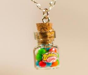 gum balls necklace miniature kawaii bottle Polymer clay jar miniature sweet