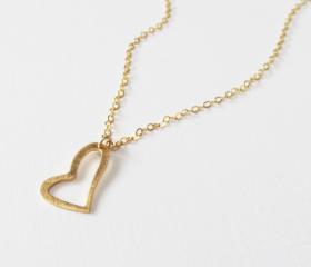 Heart Necklace, 14kt Gold Filled Necklace, Gift for Her