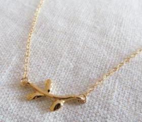 Gold Branch Necklace, 14kt Gold Filled Necklace, Gift for Her