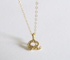 Gold Elephant Necklace, 14kt Gold Filled Necklace, Gift for Her
